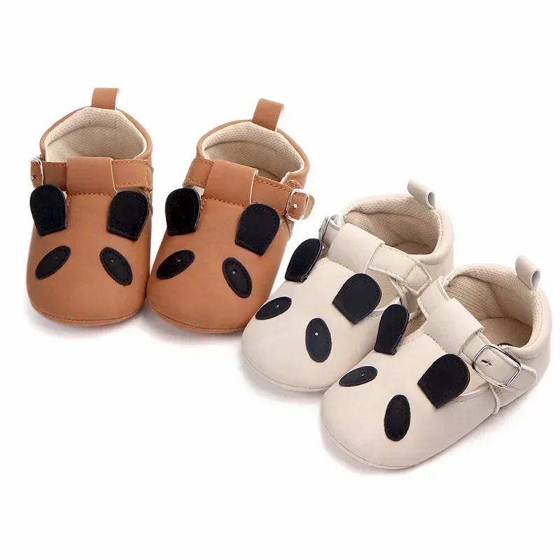 

Newborn Baby Shoes Baby Boy Cartoon Shoes Classic Leather Rubber Sole Anti-slip Toddler First Walkers Infant Girl Shoes
