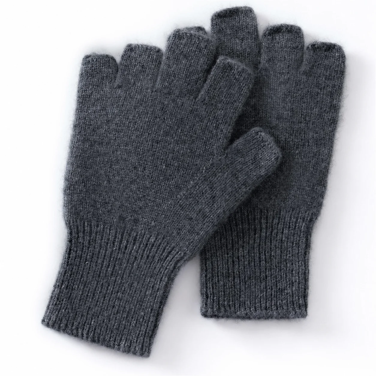 Cashmere Wool Blend Gloves Unisex Half Finger Gloves Open Finger Gloves Lightweight For Typing Daily Commute Short Outdoor Trips