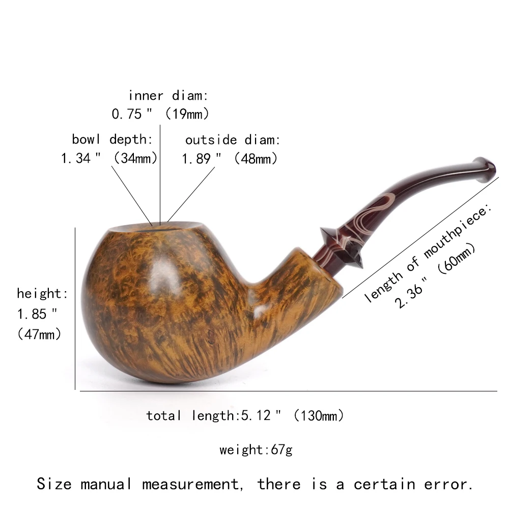OLD FOX Hand Carved Briarwood Tobacco Pipe Large Apple No Filter Colorful Stem Fathers Day Gift Set With Cleaning Kit