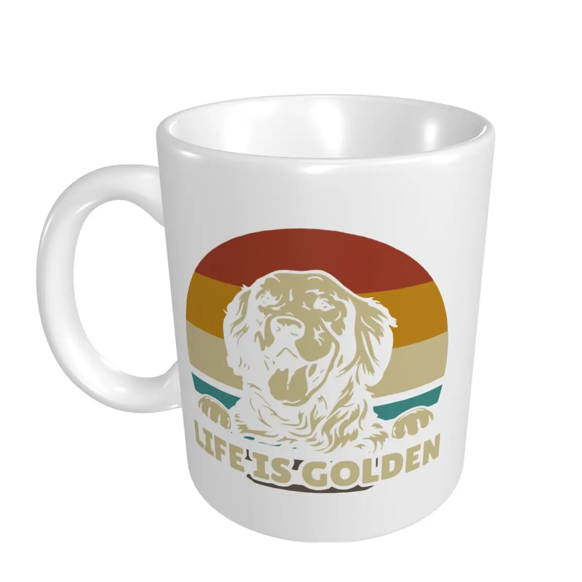 Mark Cup Mug Golden Retriever Dog Life Is Golden Retro Vintage Coffee Mugs Tea Milk Water Cup Travel Mugs For Office Home