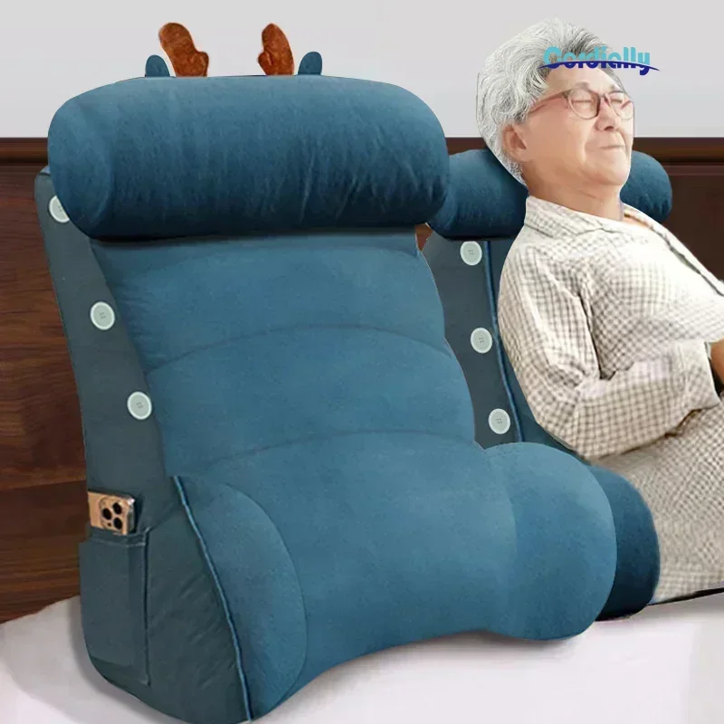 Soft Backrest Cushion for Elderly Waist Protection Pillow for Patients, Pressure Relief  Easy Cleaning, Comfortable Support