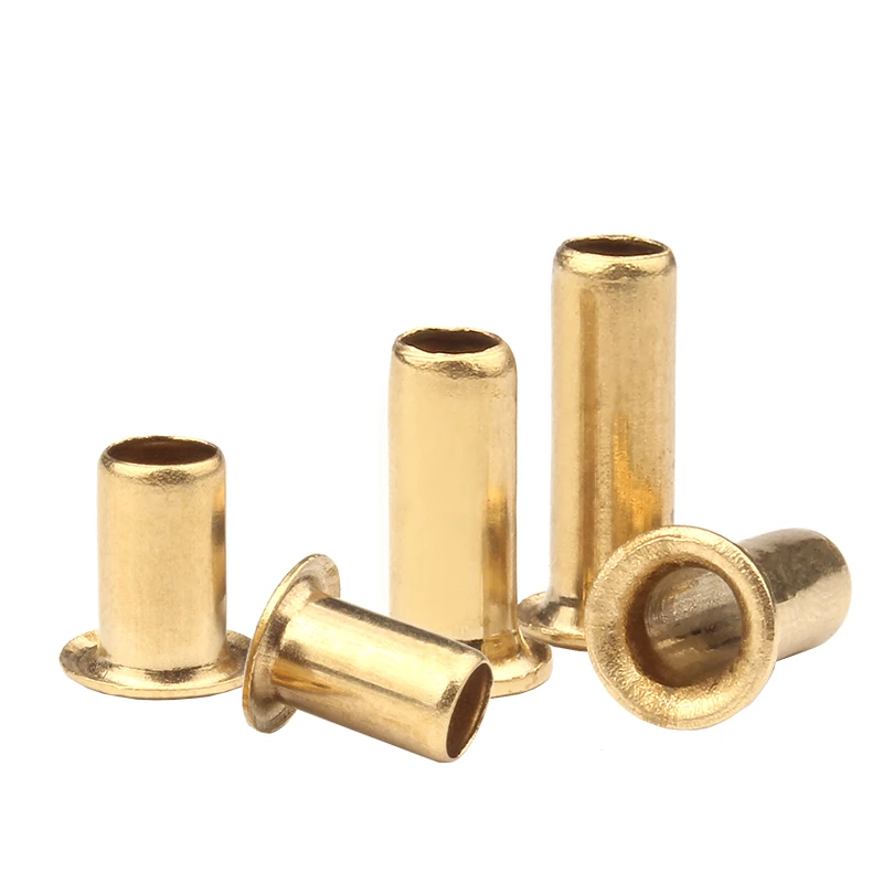 GB876 M0.9 M1.3 M1.5 M1.7 M2 M2.5 M3 M4 M5 M6 Brass Copper Hollow Rivet Circuit Board PCB Nails Through-Hole Tubular Rivet Nuts