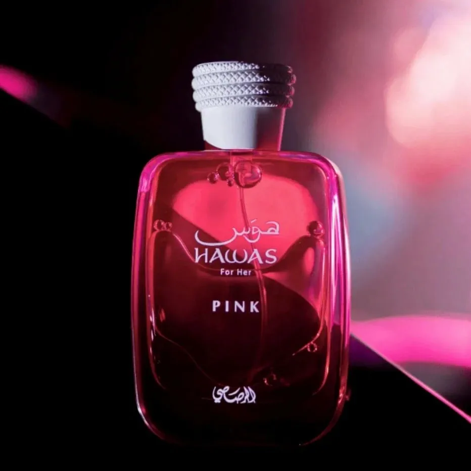 RASASI Hawas Pink For Her EDP Spray 3.4oz, Parfum Tahan Lama dengan Aroma Neroli, Vanila & Permen Kapas, Aroma Feminin yang Mewah.