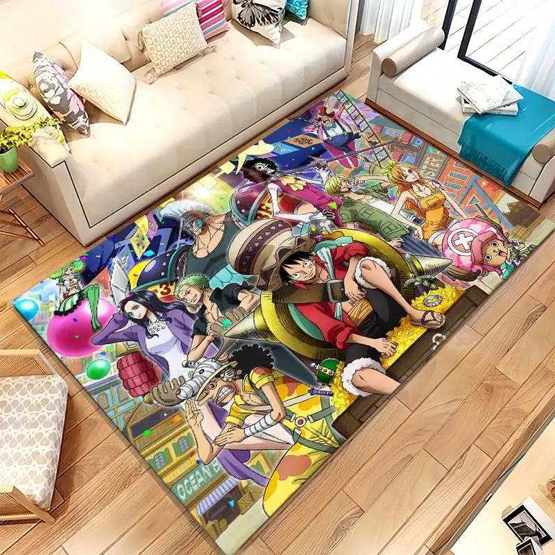 Cartoon One P-Piece Zoro Anime Living Room Non-Slip Area Rug Soft Carpet for Bedroom  Playroom Sofa,Home Decor Doormat Gift