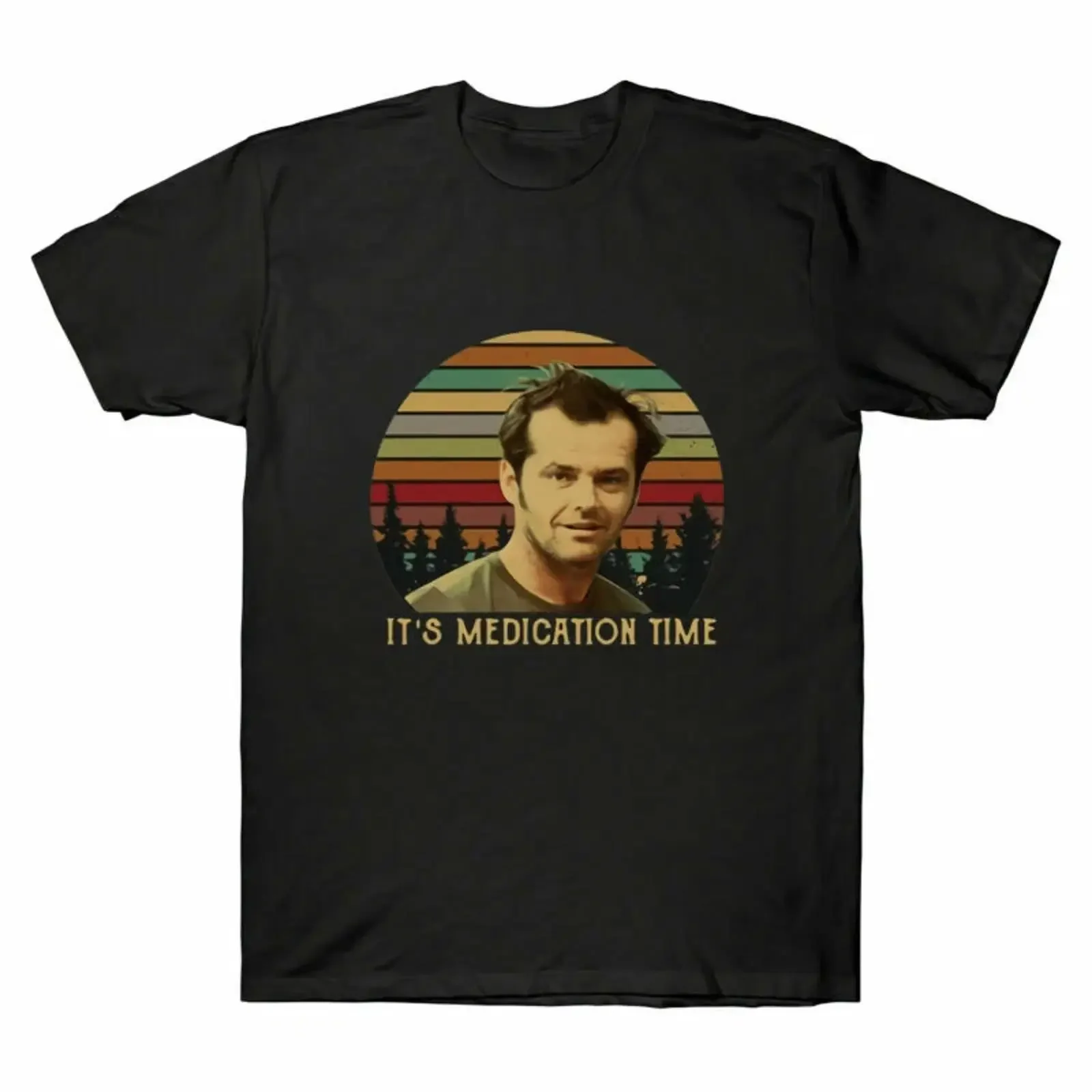 Vintage It's Over the One Time Men Medication T Shirt Nest Flew Cuckoo's vintage Washed designer clothes Comfortable Casual