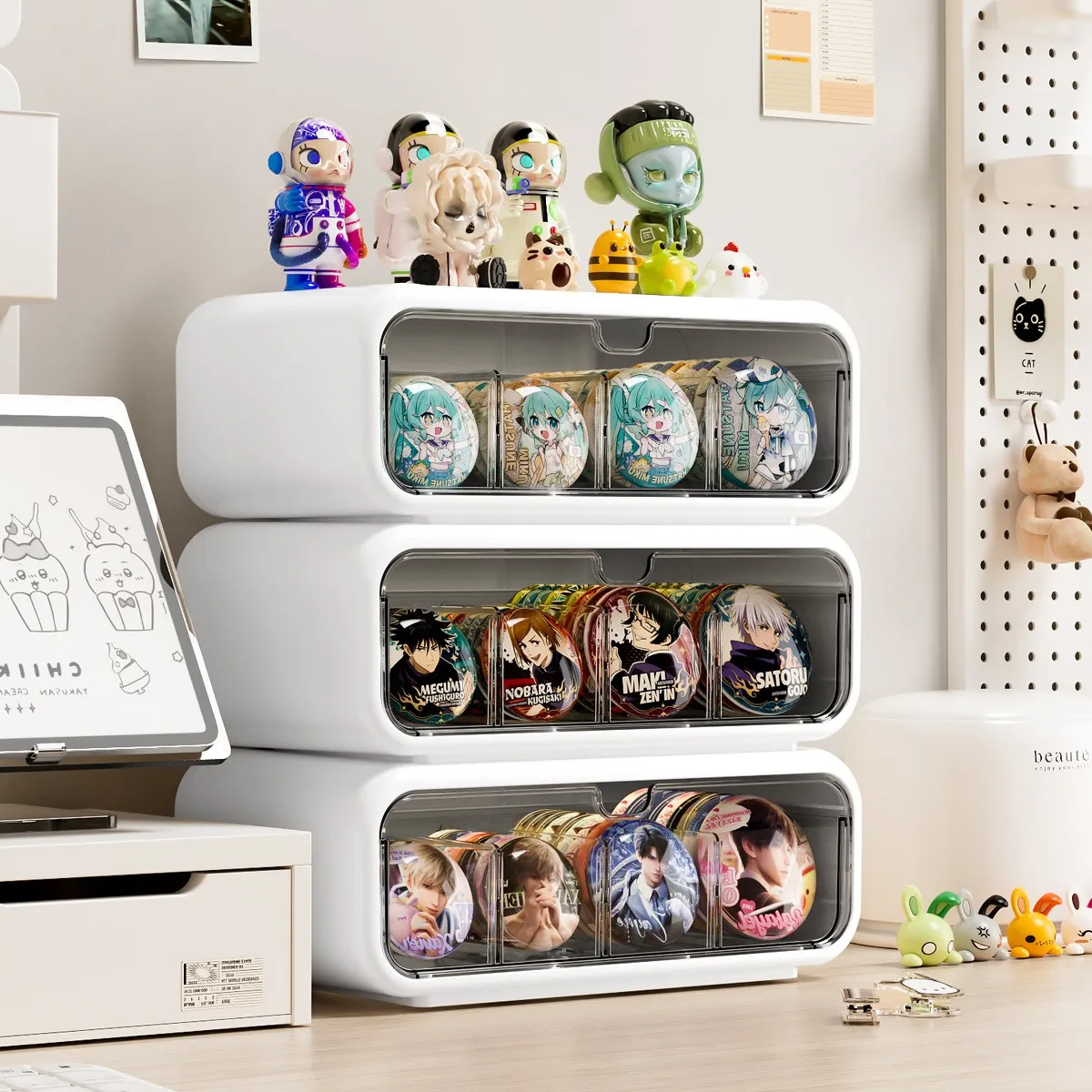 Transparent Dust-Proof Display Organizer Shelf by Bajie, Ideal Storage Box for Figure Bases and Anime Accessories
