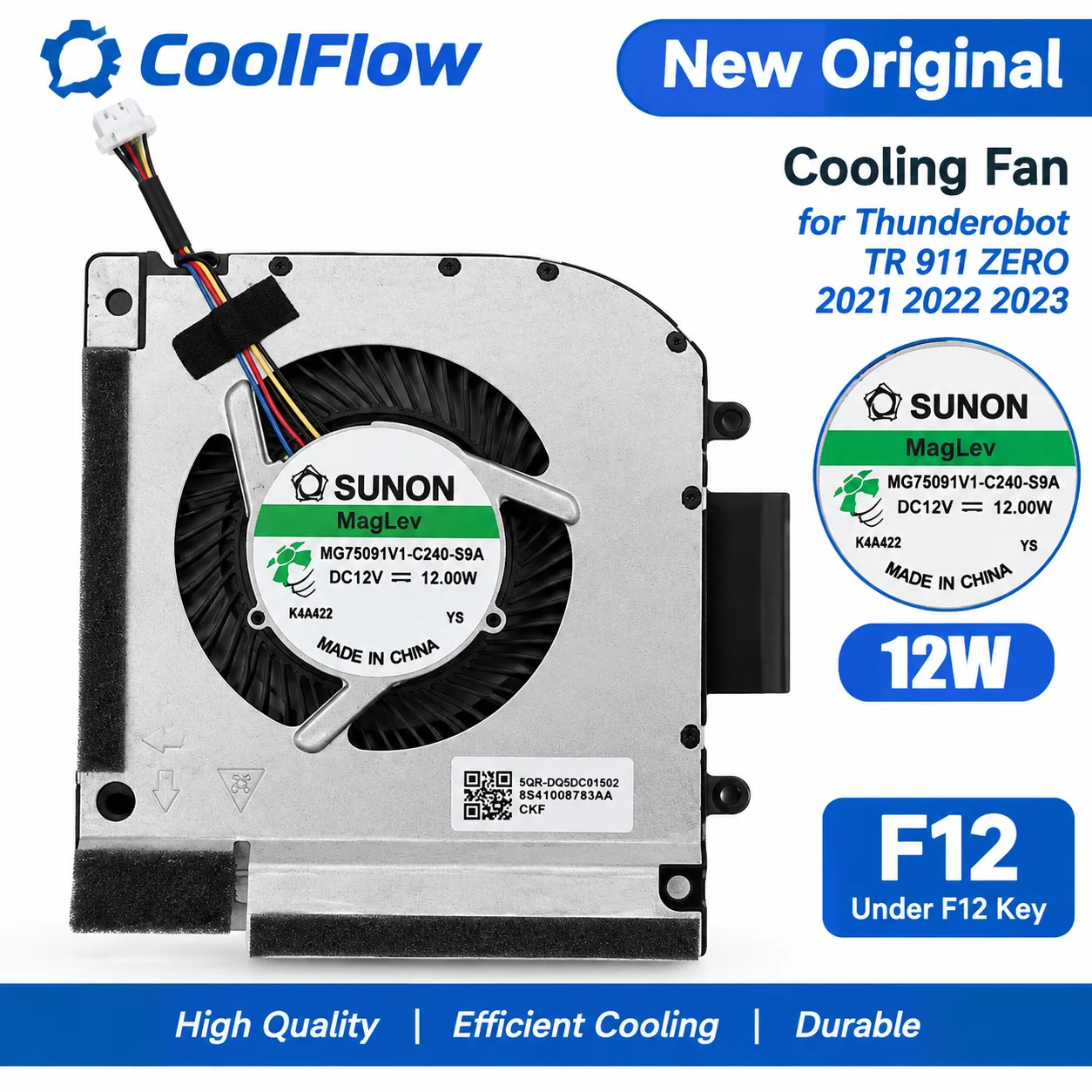 New Original Cooling Fan for Thunderobot TR 911 ZERO 2021 2022 2023 Laptop CPU GPU Heatsink Fan Replacement