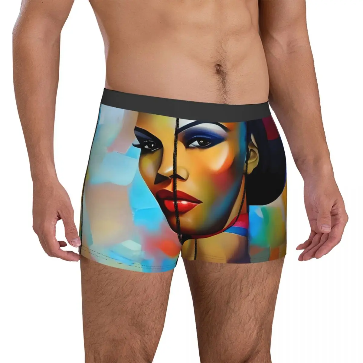 Lady Face Board Print Underwear Abstract Art Male Boxer Brief Breathable Boxer Shorts Hot Customs Plus Size Underpants