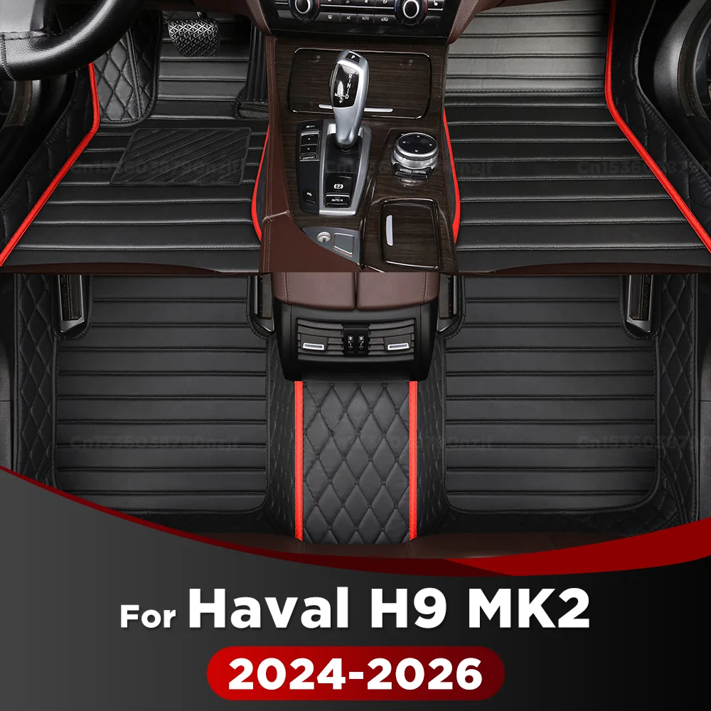 

Автомобильные коврики для Haval H9 MK2 5/7 мест 2024 2025 2026, всепогодные кожаные напольные вкладыши, индивидуальные автомобильные коврики, защита
