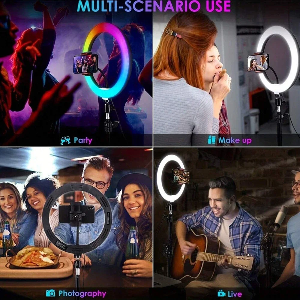 Rgb Video Light Stick Toverstaf Partij Kleurrijke Ledlamp Vul Licht Handheld Flits Speedlight Fotografie Verlichting Met Statief Stand