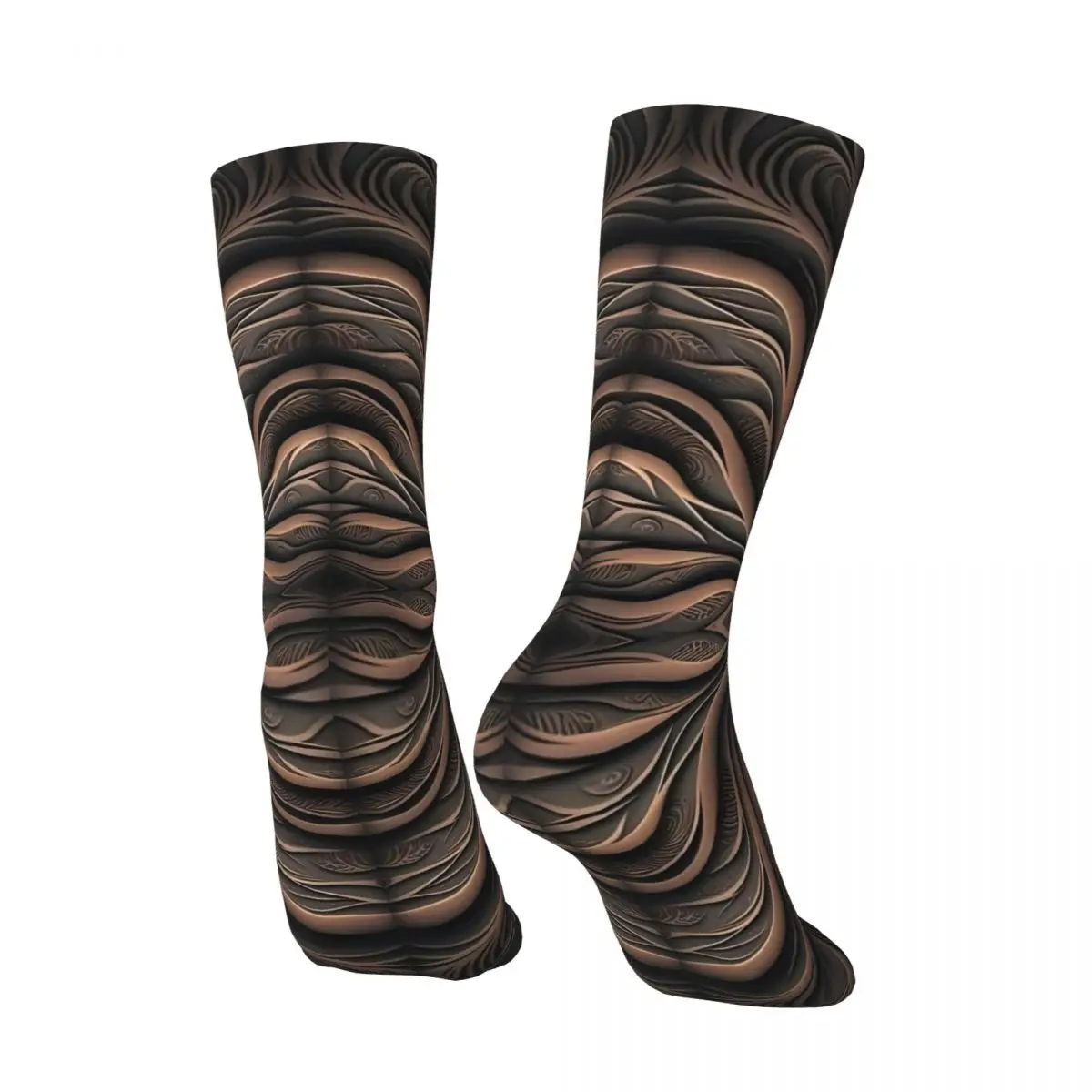 Carved Pattern Sock Printed Man Polyester
