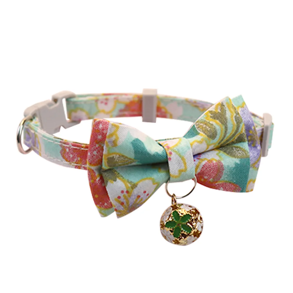 Roosterboog Huisdier Kattenhalsband Met Bel Verstelbare Huisdierhalsband Bownot Veiligheidsketting voor Puppy Kitten Kat Schattig Patroon Dierbenodigdheden