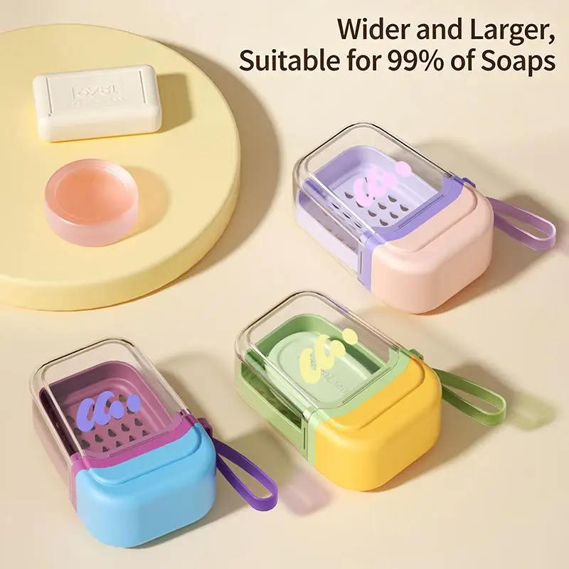 Soap Case Travel Organizer Leakproof Portable Bar Soap Box with Lid for Bathroom Gym Camping Trips