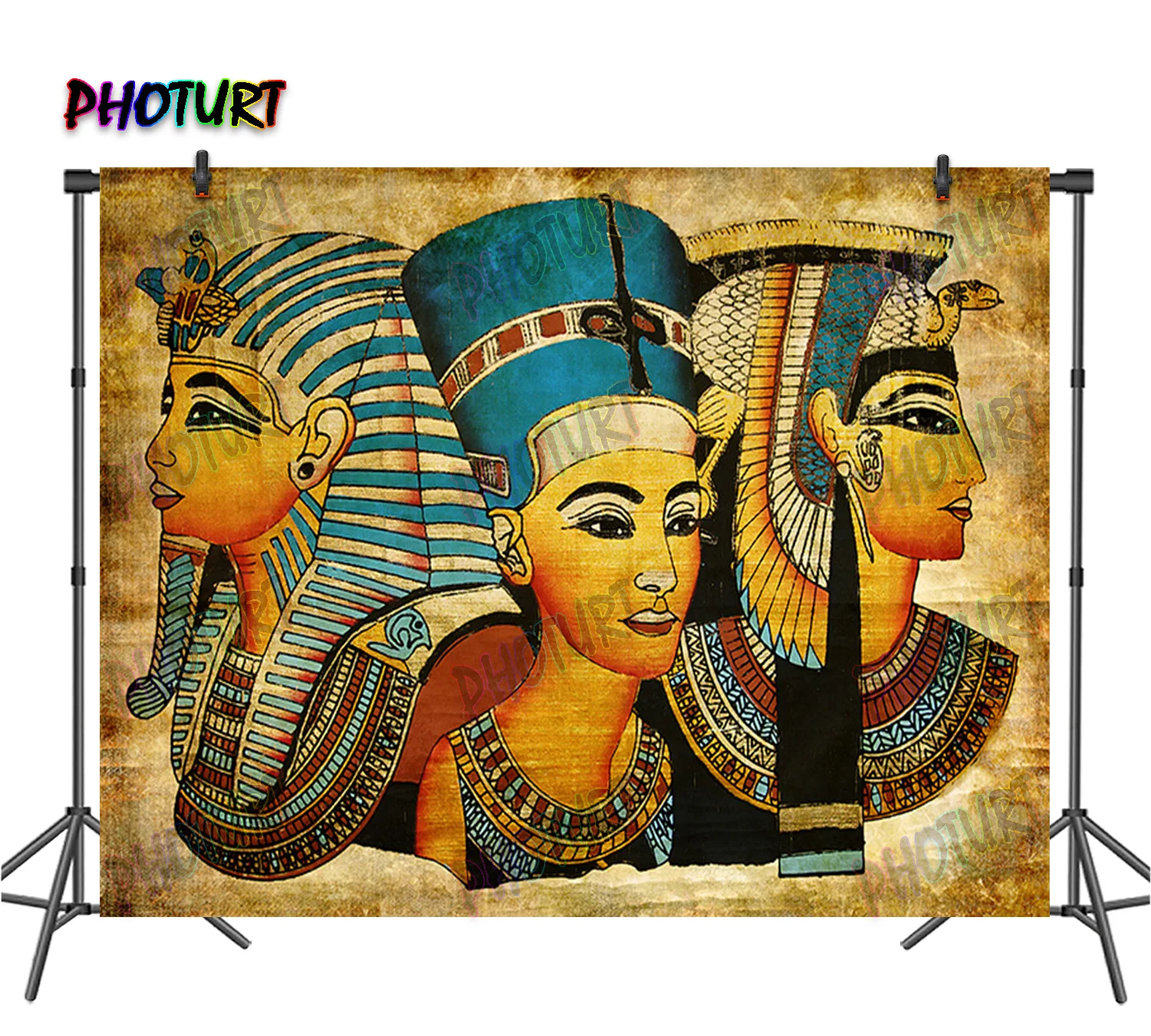 

PHOTURT Ancient Egyptian Mural Backdrop Room Decoration Photography Background Pharaoh Vinyl Photo Banner For Decorate Props