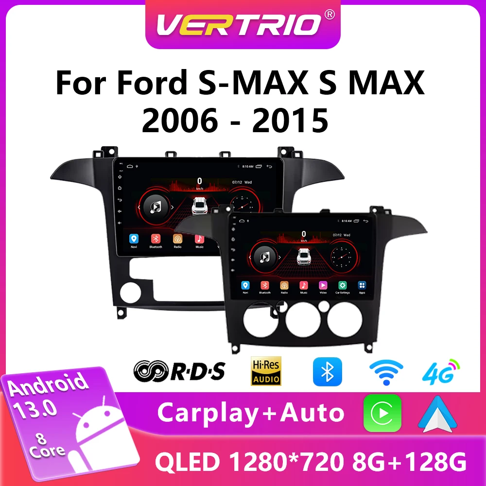 

For Ford S Max S-MAX 2006-2015 Car Radio Multimedia Player Navigation GPS 4G Wireless CarPlay Android Auto Stereo 2DIN Head Unit