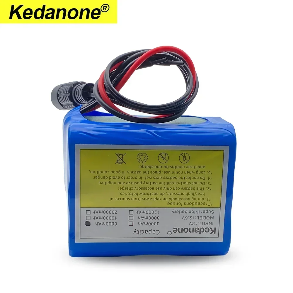 12V 6800mah battery 18650 Li-ion 6.8 Ah Rechargeable batteries with BMS Lithium Battery packs Protection Board +12.6V Charger