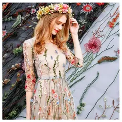 Classic color embroidery cloth water grass lace mesh embroidery lace clothing accessories children's clothing DIY fabric
