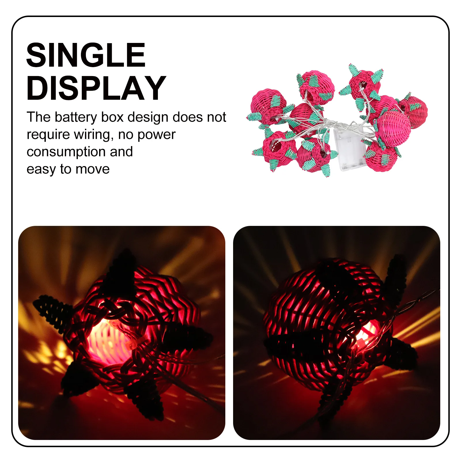 

1Pcs Rattan Woven LED Tomato String Light Handmade Decorative Lamp for Home Party Bedroom Hanging Decor Holiday Lighting