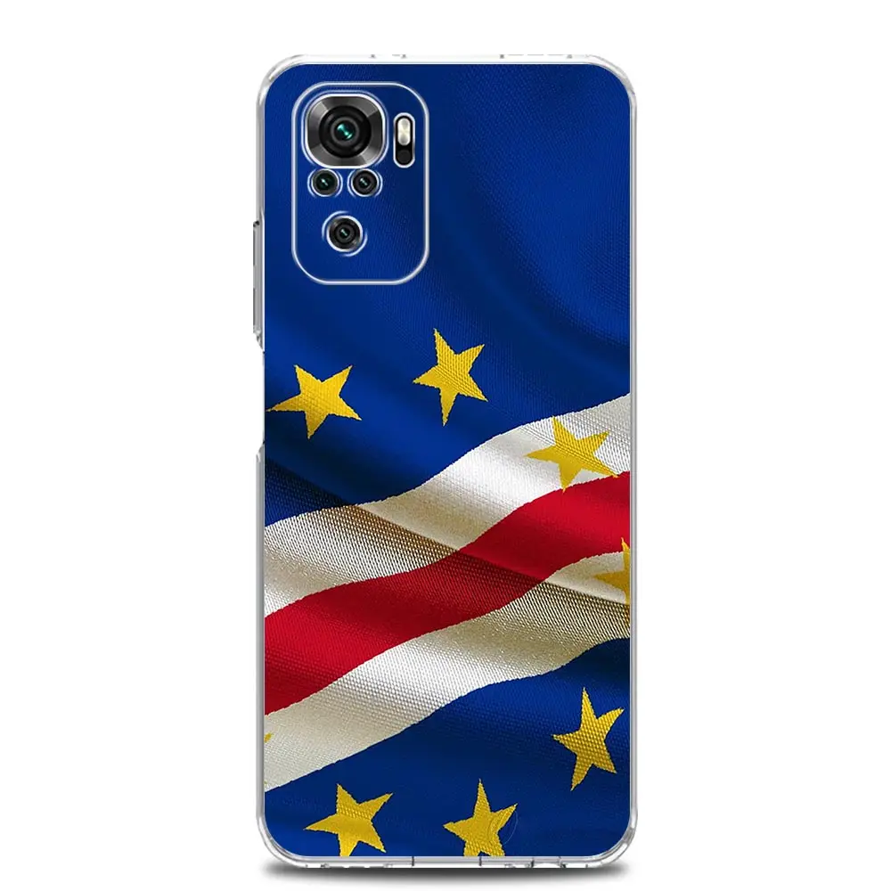 Casing Ponsel untuk Xiaomi Redmi Note 14 13 12 4G 9S 9 10 11 Pro Plus 5G 14C 13C 12C 10C 9A Sampul TPU Lembut Bening Bendera Cape Verde