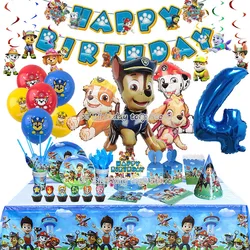 PAW Patrol Birthday Party Decoration Toy For Kid foglio di alluminio palloncino in lattice stoviglie usa e getta forniture per eventi Banner sfondo