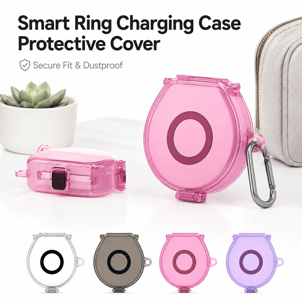For Oura Ring 4 Ring 5 Charging Dock Case TPU Full Cover Flip Top Shockproof Waterproof Protective Storage Shell Accessory