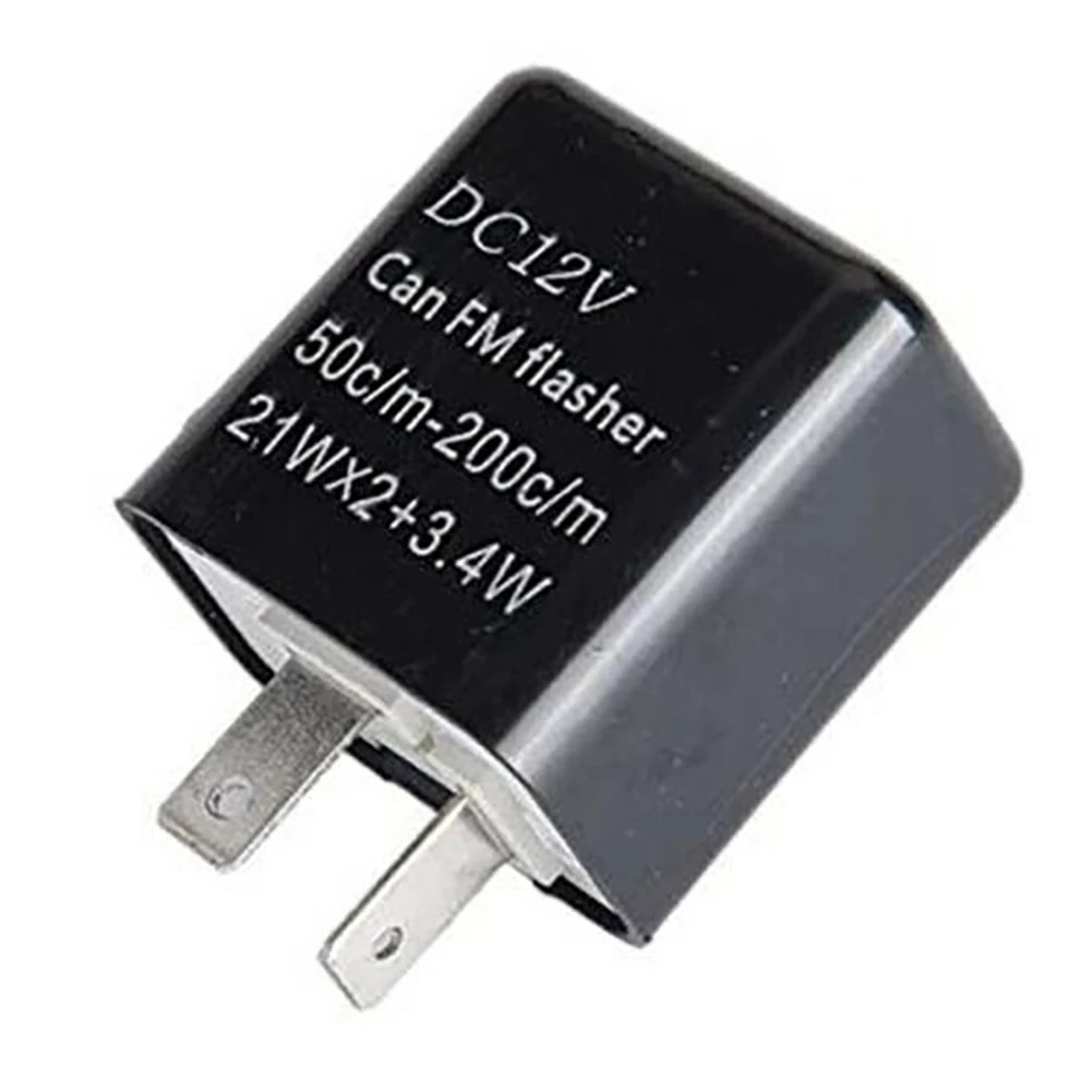 Relé intermitente LED electrónico de 2 pines, relé intermitente de 2 pines, pieza de motocicleta de 0,02a a 12A, 12V, 42W, negro para la mayoría de motocicletas/bicicletas