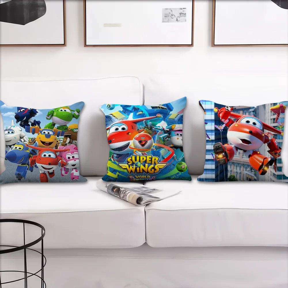 Cartoon W-Wings Cute S-Supers cushion cover Accessories Square Cushion Room Bedroom Headboard Sofa Living Backrest Car Nap Time