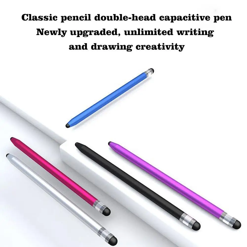 Portable Accessories Tablet Phone Universal Dual Silicone Tips Touch Screen Pen Capacitive Stylus Drawing Pen