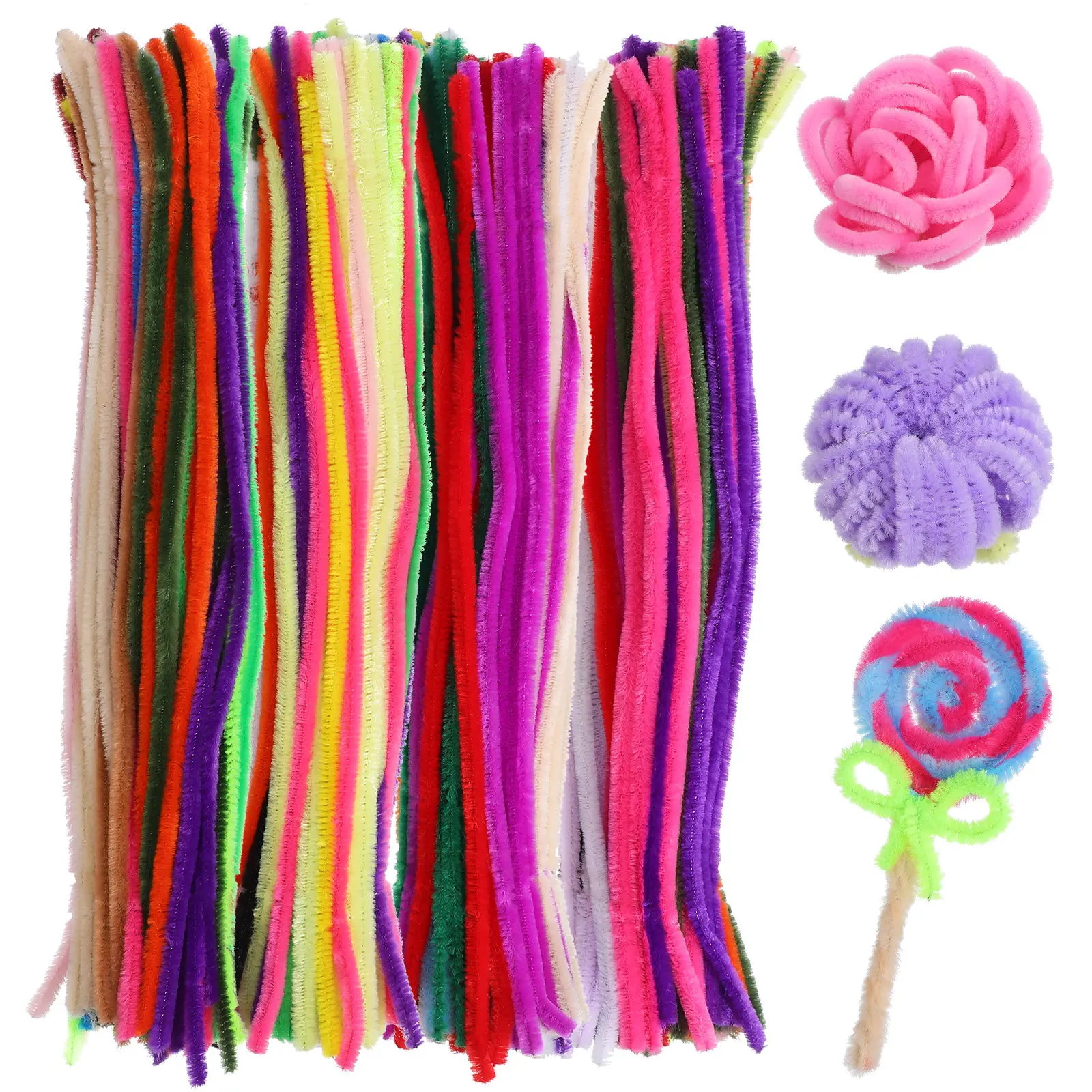 400Pcs Twistable Chenille Stems Craft Kit Assorted Colors Flexible Soft Bendable DIY Pipe Cleaners for Ornaments Decorations