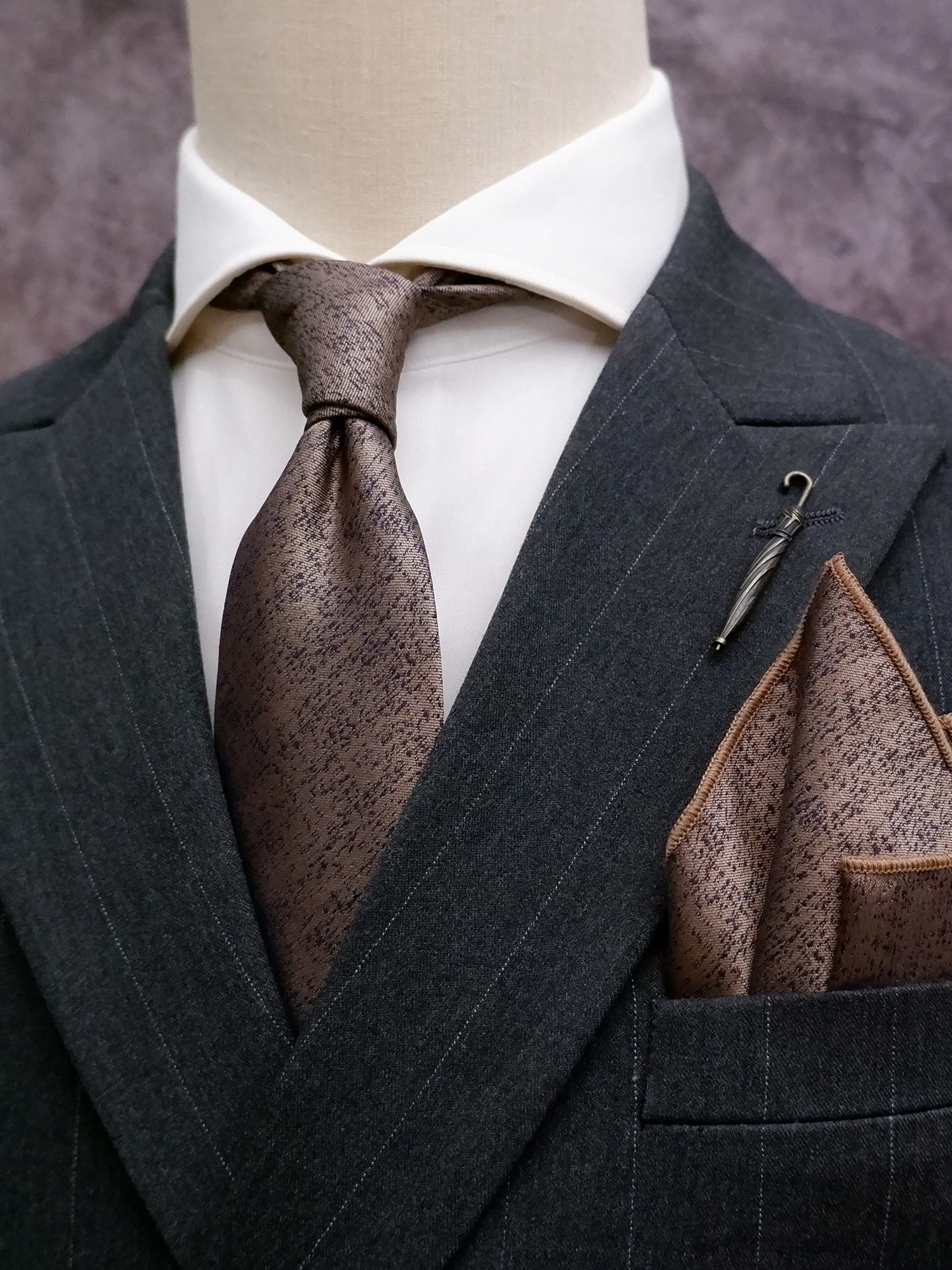 formal-wedding-men's-tie-pocket-square-set-grey-check-texture-design-new-groom-matched-accessories-chinese-style-necktie-set