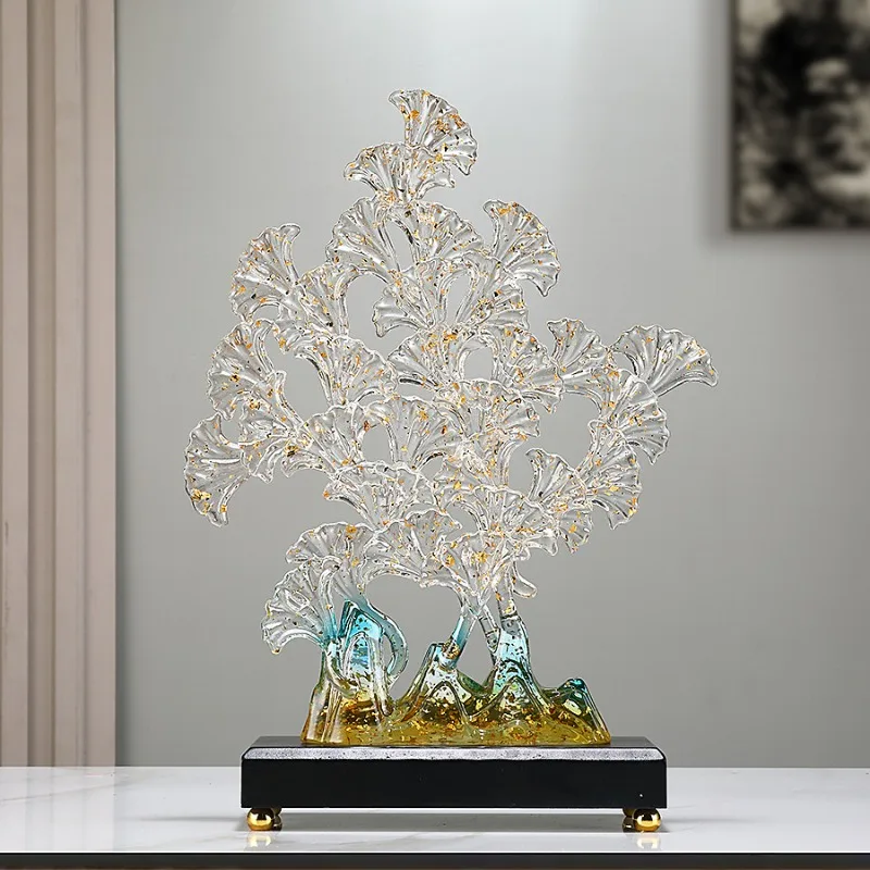 Ginkgo Tree Table Ornament Luxury Home Decor Sculpture for Living Room TV Cabinet Wine Cabinet Decoration