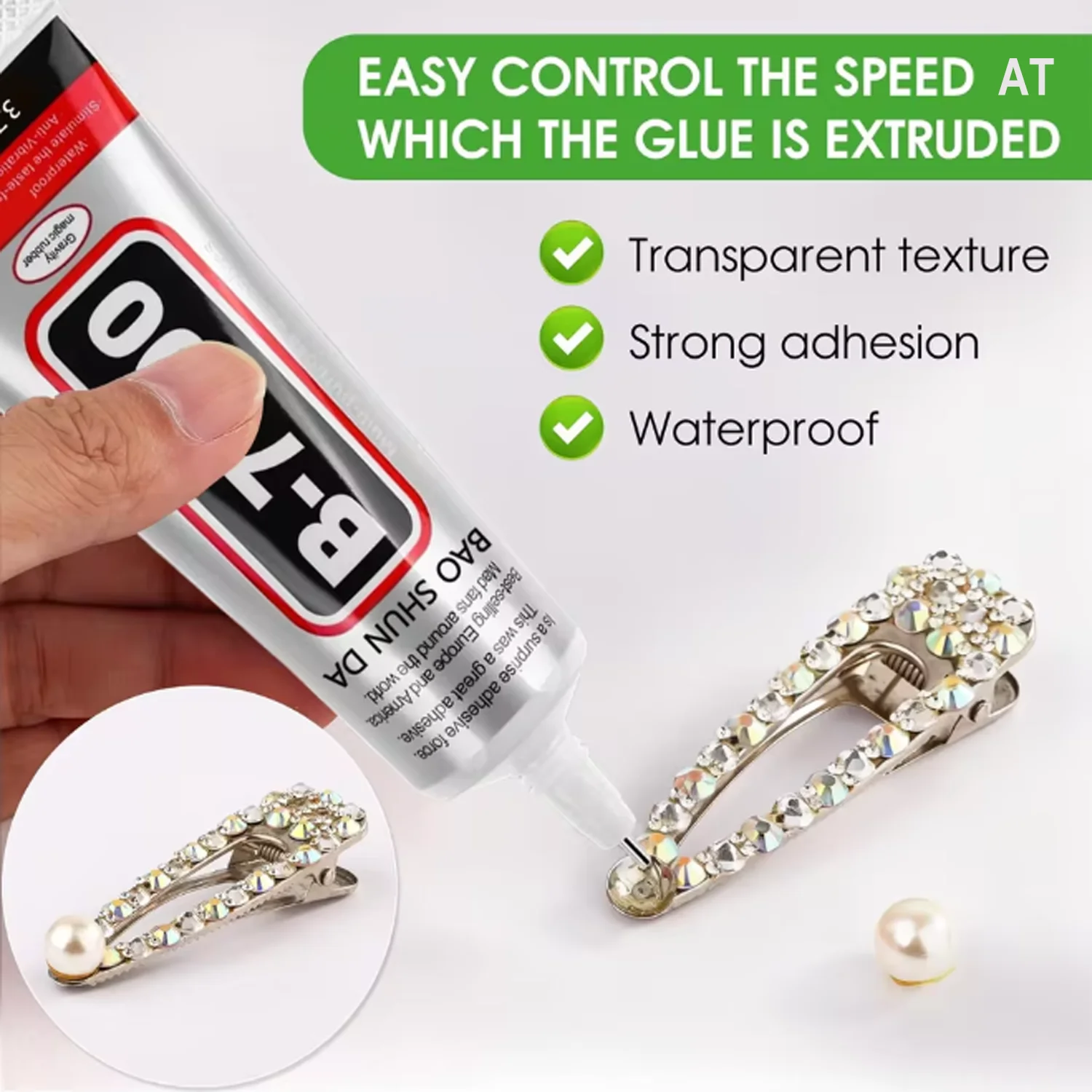 B7000 Glue Clear for Rhinestones,B-7000 Jewelry Bead Glue, Quick Dry Multipurpose Adhesive for Jewelry Making Clothes Fabric DIY