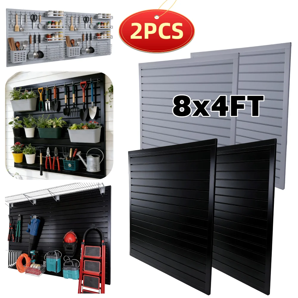 

Комплект из 2-х панелей ПВХ для стеллажей с высокой нагрузочной способностью, 4x8 футов, для организации гаража, легкая установка, для мастерской, комнаты для рукоделия, хранения в гараже