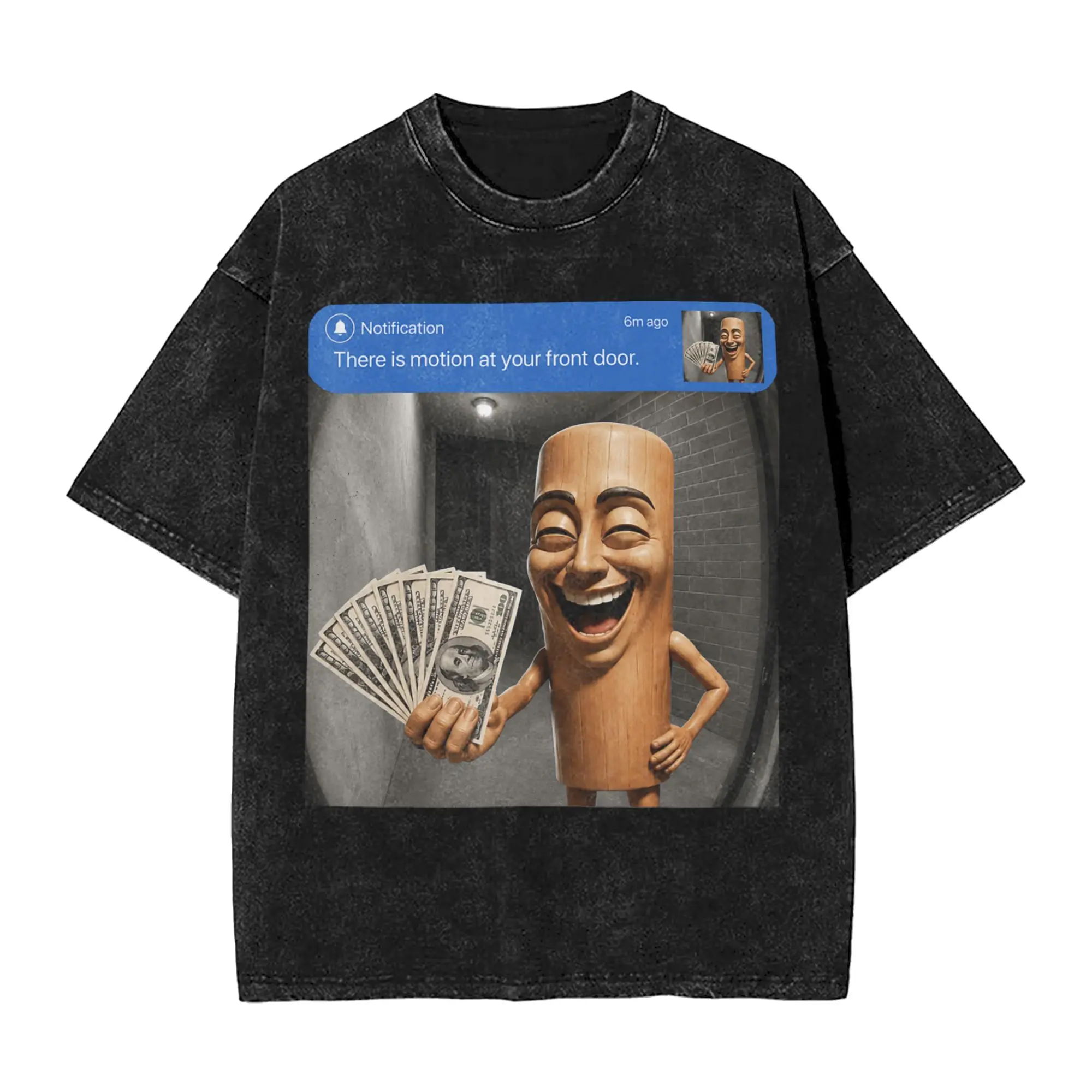 Funny There is Motion At Your Front Door Tung Tung Tung Sahur T-Shirts Men O Neck Pure Cotton Washed T Shirts Short Sleeve Tees