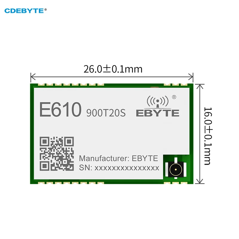 

868/915MHz Wireless Module CDEBYTE E610-900T20S High-Speed Continuous Transmission 20dBm 6KM Low Latency High Air Speed IPEX SMD