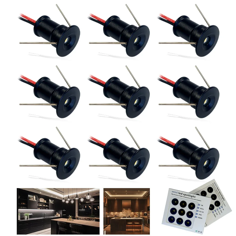 IP65 Mini Spot Leds 1W 12V Spotlight Dimmable Ambient Spot Lamp Recessed Downlight for Ceiling Bedroom Stair Cabinet Spot Light