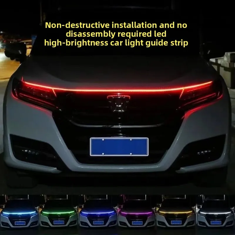 120cm LED Daytime Running Light Hood Light Scanning Start Hood Decoration Car Engine Hood Modification Strip Dynamic