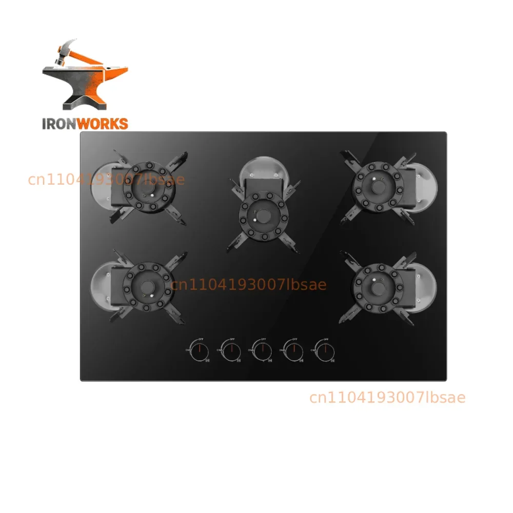 5 Burner Black Smart Gas Stove Class a Energy Efficient Built-In for Kitchen/  Use Table Installation