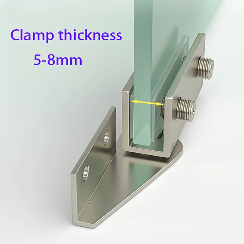 1-4Pcs Stainless Steel Glass Clip L type Fixing Clip Black/Silvery Fixing Clip Right Angle Corner Protector Glass/Tile Buckle