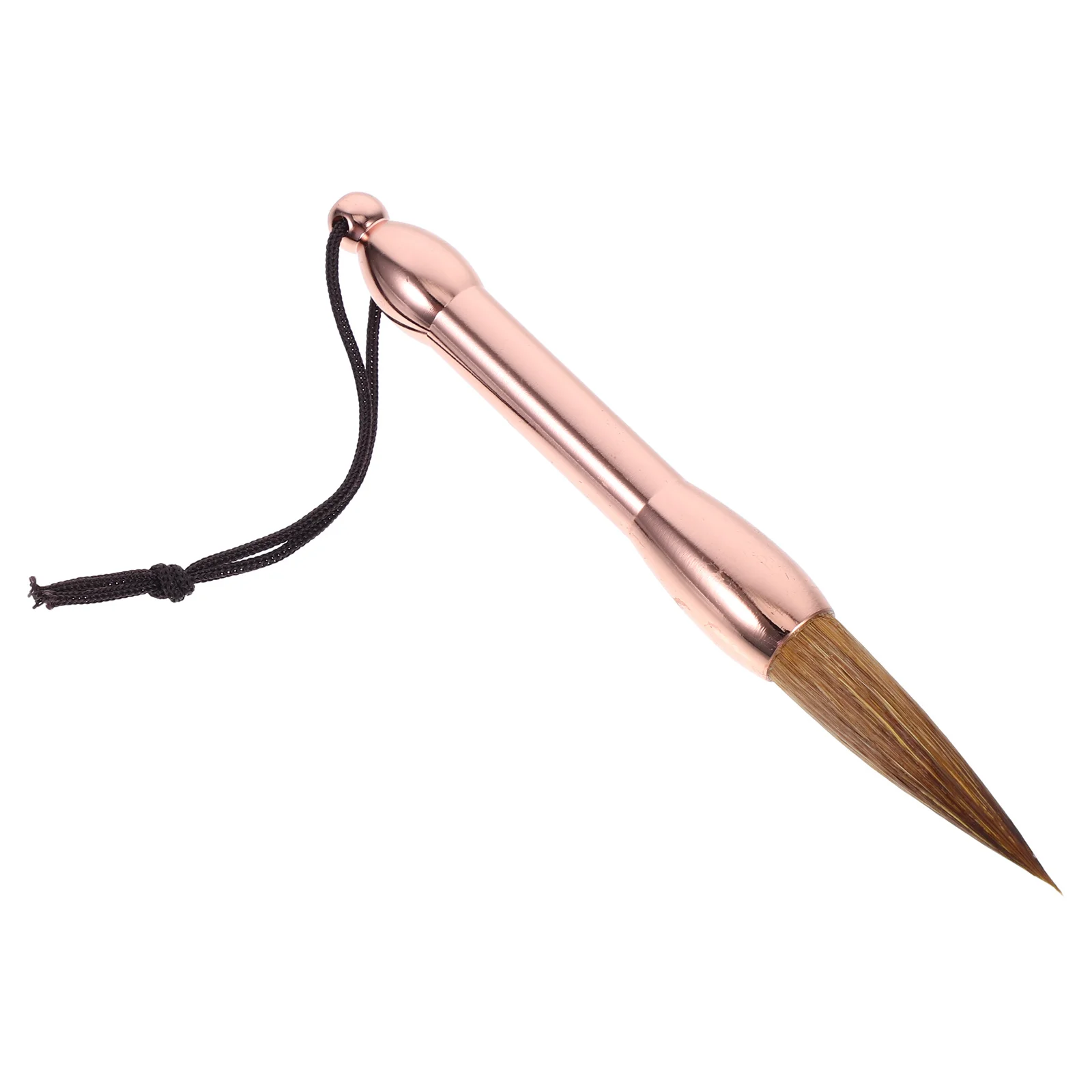 Mini Pocket Chinese Calligraphy Brush Copper Rod Soft Tip Calligraphy Pen Ink Brush for Smooth Writing Painting Drawing