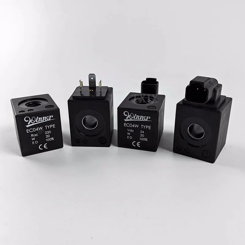 

EC04W Electromagnet Three-shaft Pump Truck Crane Air-cooled Motor Coil Winner Plug-in Valve Reversing Valve DC12V/24V/26V/AC220