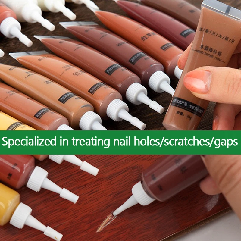 25g reparação de pisomulti-cor pasta de reparo de madeira descoloração de piso reparação pasta para armário mesa mesas reparação de madeira mancha de madeira
