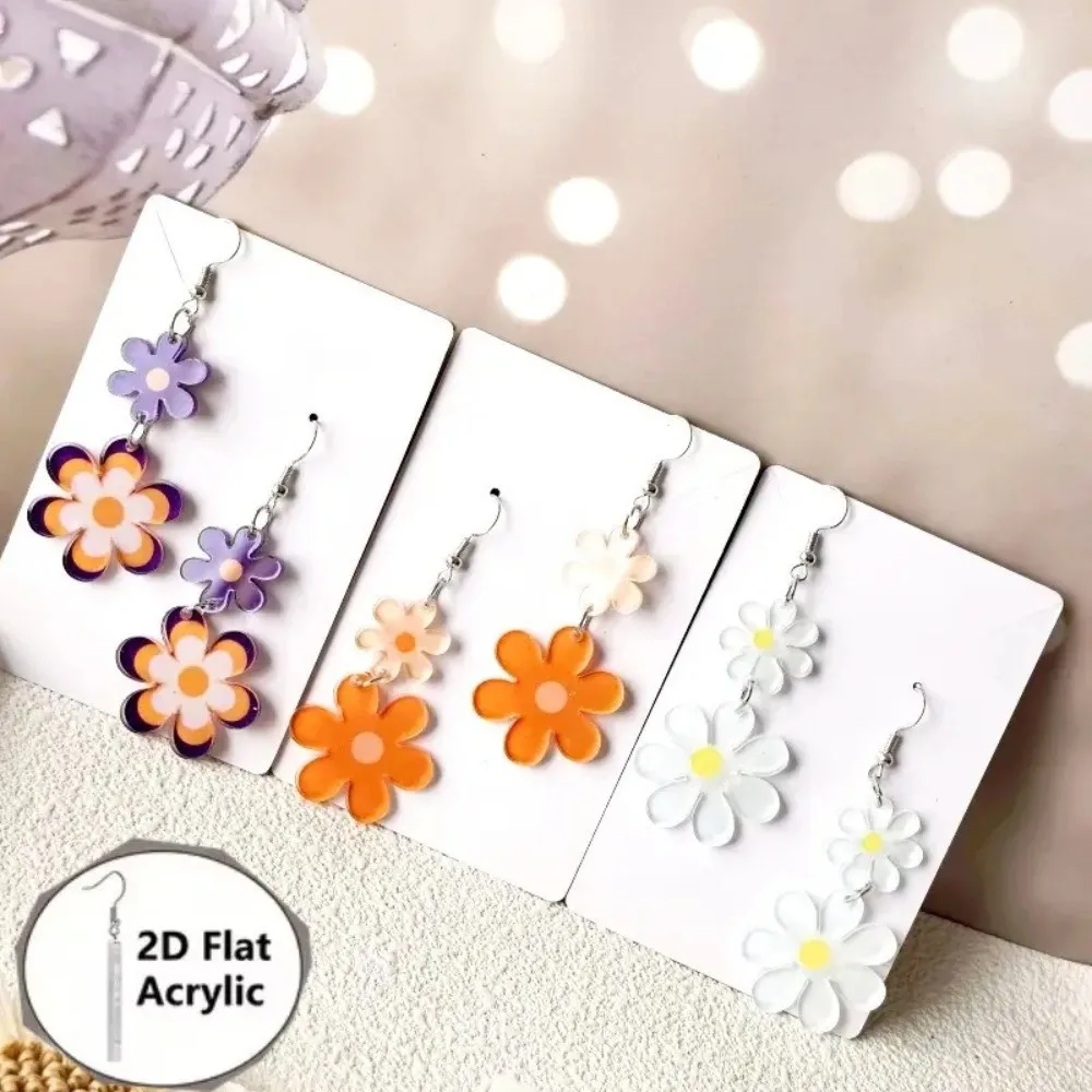 Fashion Acrylic Daisy Earrings Sweet Spring Summer Flower Pendant Earrings Cute Daisy Pendant Ear Hooks Spring Summer