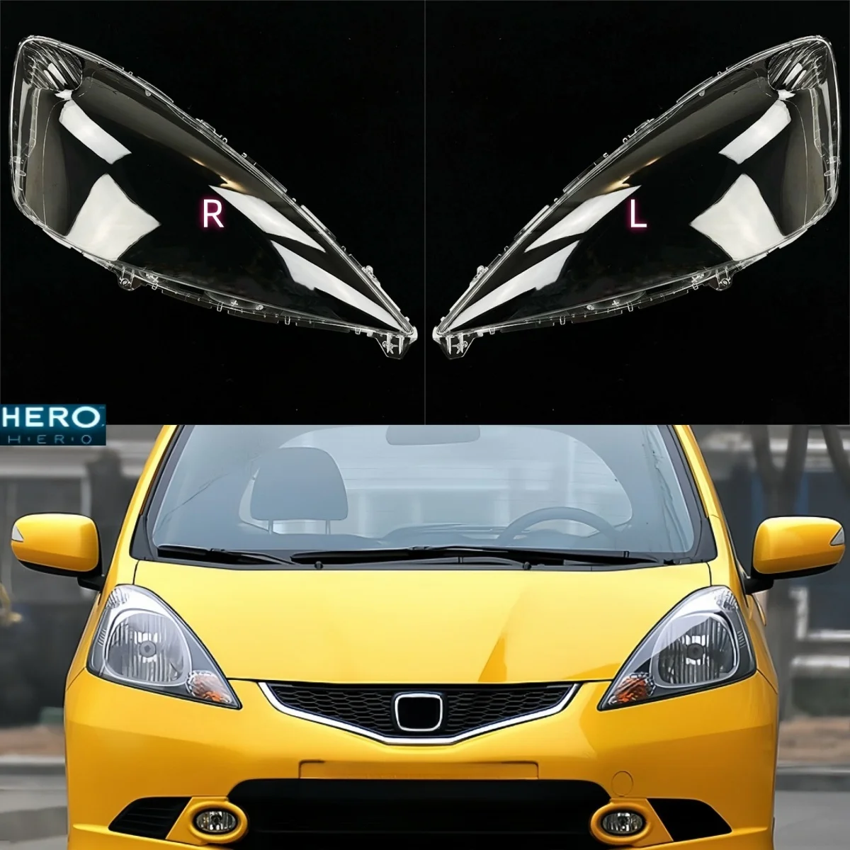 For Honda Fit Hatchback 2008 2009 2010 Transparent Lampshade Headlamp Cover Lamp Shade Front Headlight Shell Plexiglass