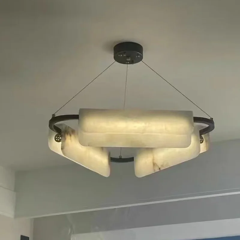 modern-spanish-snow-marble-lamp-copper-black-lustre-3-color-dimmable-for-living-room-hotel-ceilings