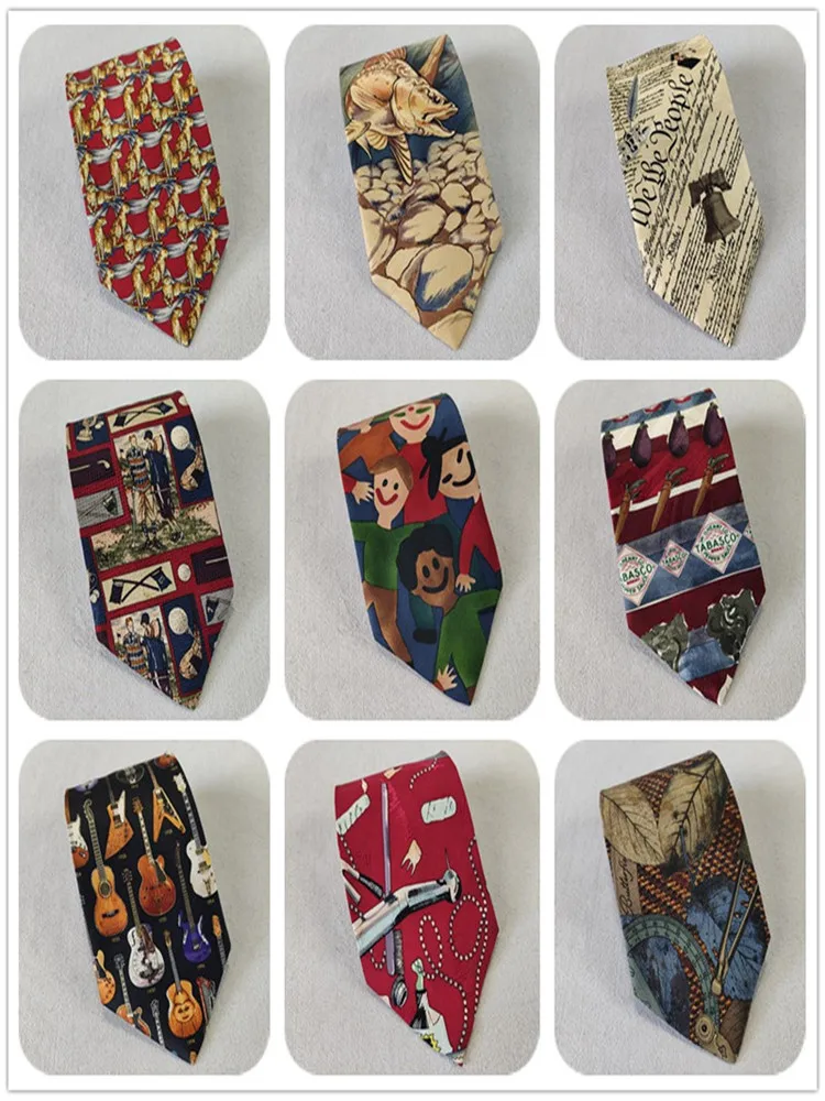 vintage-handmade-silk-tie-men's-casual-patterned-netie-classic-design-korean-sle-average-width-arrowhead-ape