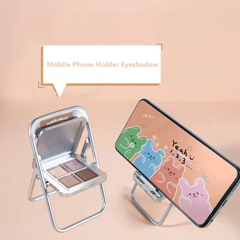 MYY 4 colori Eyeshadow Palette Blendable Matte Glitter Shimmer Shades Mobile Phone Holder Chair Design