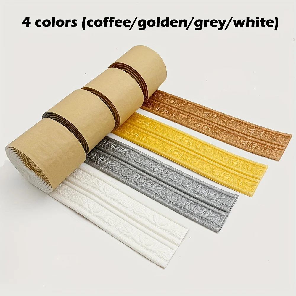 2pcs Emboss Self Adhesive celling wallpaper edge strip sticker Baseboard Molding Trim Decorative Wall Lines Peel and Stick - view 5