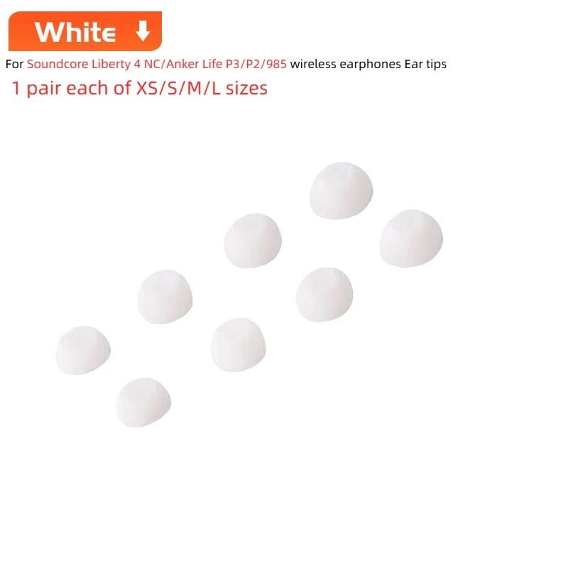 

For Soundcore Liberty 4 NC， Anker Life P3/P2/985-4Pas， Noise-Isolating Silicone Ear Tips， Soft Replacement Sleeves