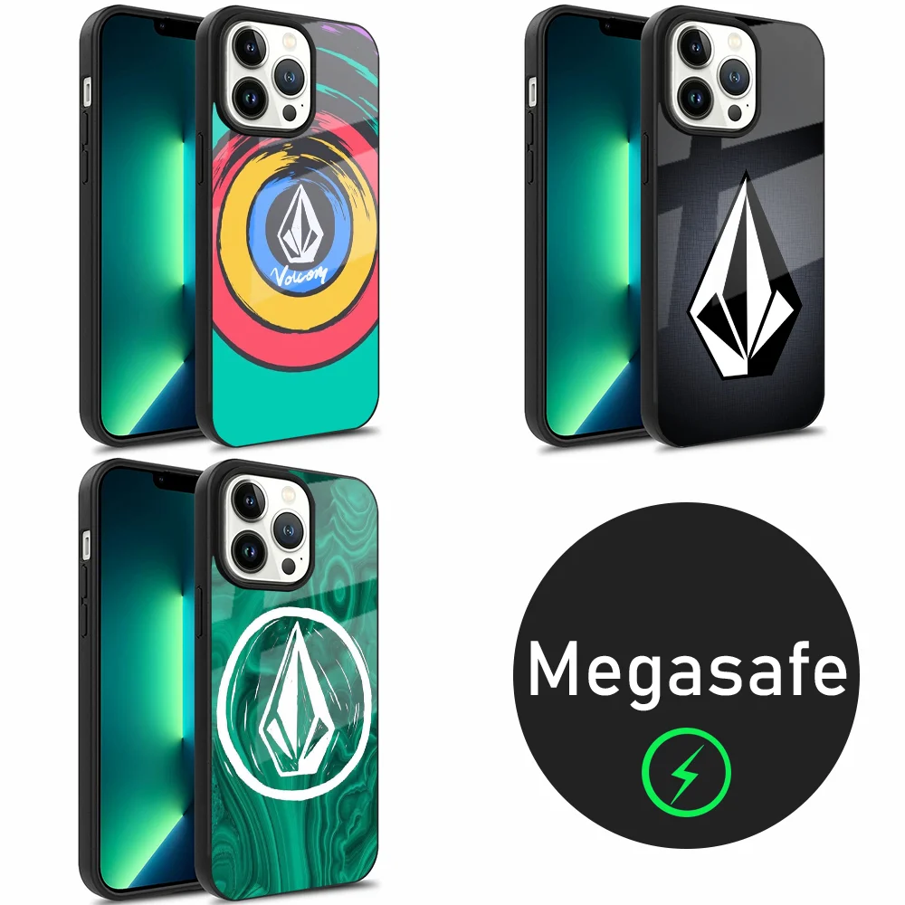 L-Luxury V-VOLCOM-S Sport Style Phone Case For iPhone 15,14,13,12,11,Plus,Pro,Max Mini Magsafe Magnetic Wireless Charging